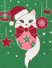 Camiseta con gráfico de adorno de gato para niñas