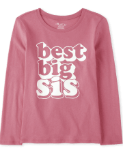 Camiseta con gráfico Best Big Sis para niñas