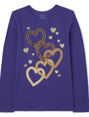 Girls Hearts Graphic Tee