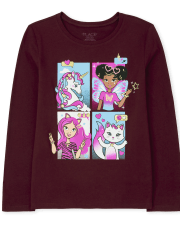 Camiseta con estampado de niña