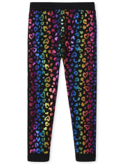 Legging doublé en molleton léopard pour fille