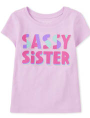 Camiseta estampada Sassy Sister para bebés y niñas pequeñas