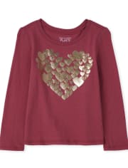 Baby And Toddler Girls Heart Graphic Tee