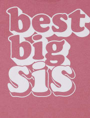 Camiseta estampada Best Big Sis para bebés y niñas pequeñas