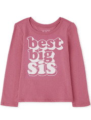 Camiseta estampada Best Big Sis para bebés y niñas pequeñas