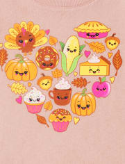 Toddler Girls Heart Pumpkin Graphic Tee 2-Pack