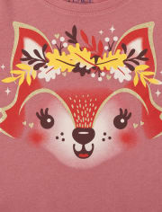 Paquete de 2 camisetas con estampado de animales para niñas pequeñas