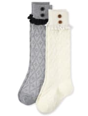 Girls Lace Boot Socks 2-Pack