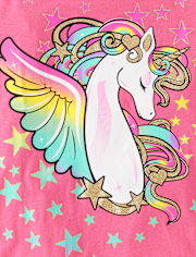 Girls Unicorn Stars Graphic Tee