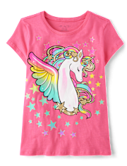 Girls Unicorn Stars Graphic Tee