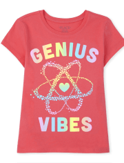 Camiseta gráfica Genius Vibes para niñas