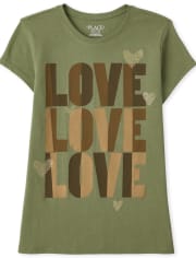Camiseta con estampado de amor para niñas