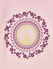 Paquete de 2 camisetas con estampado de mariposas de la paz para niñas