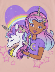 Camiseta con gráfico Unicornio para niñas
