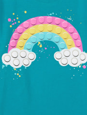 Camiseta con estampado de arcoíris para niñas