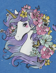 Camiseta con gráfico de unicornio para niñas