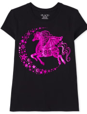 Girls Unicorn Moon Graphic Tee