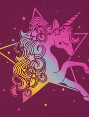 Girls Rainbow Unicorn Graphic Tee
