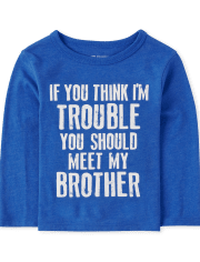 Baby And Toddler Boys Trouble Graphic Tee