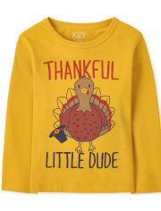 Baby And Toddler Boys Thankful Little Dude Graphic Tee