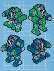 Paquete de 2 camisetas con estampado de robot para niños