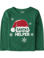 Unisex Matching Family Baby And Toddler Santa's Helper Graphic Tee