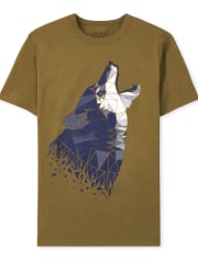 Camiseta con gráfico de lobo para niños