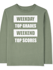 Camiseta estampada de fin de semana para niños