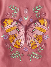 Camiseta con estampado de mariposas para niñas