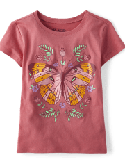 Camiseta con estampado de mariposas para niñas
