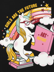 Lot de 3 t-shirts graphiques licorne pour fille