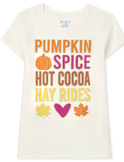 Camiseta estampada Pumpkin Spice para niñas
