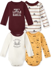 Baby Boys Raccoon Bodysuit 4-Pack