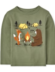 Camiseta estampada para acampar para bebés y niños pequeños