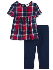 Baby Girls Mommy And Me Plaid 2-Piece Set