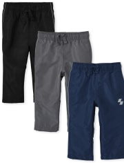 Toddler Boys Wind Pants 3-Pack