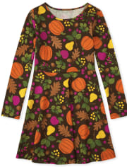 Robe patineuse imprimée pour fille
