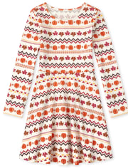 Robe patineuse imprimée pour fille