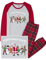 Pijama de algodón a cuadros unisex para adultos a juego con la familia de Navidad