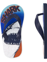 Boys Shark Flip Flops And Dino Surf Flip Flops 2-Pack