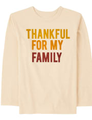 Camiseta gráfica unisex para niños a juego con la familia Thankful