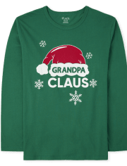 Camiseta con gráfico del abuelo Claus de la familia a juego para hombre