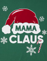 Womens Matching Family Mama Claus Graphic Tee
