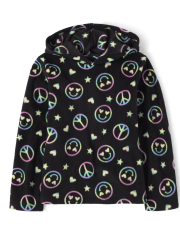 Sweat à capuche en molleton imprimé pour filles