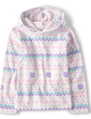 Sudadera con capucha de polar con estampado para niñas