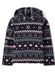Sudadera con capucha de polar con estampado para niñas