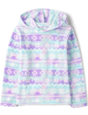 Girls Print Fleece Hoodie