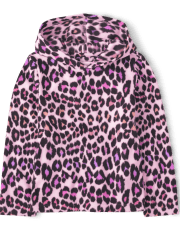 Girls Print Fleece Hoodie