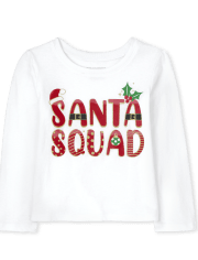 Camiseta con estampado de Santa Squad para bebés y niñas pequeñas
