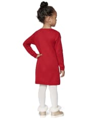 Baby And Toddler Girls Sequin Reindeer Sweater Dress